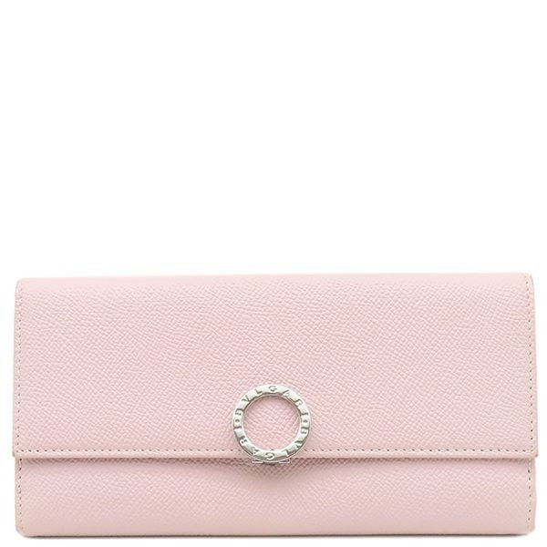 Bvlgari Long Wallet Leather Pink Silver Hardware Fold 30417