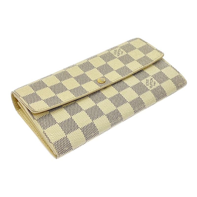 Louis Vuitton N61735 Damier Azure PVC Portefeuille Sarah Long Wallet White