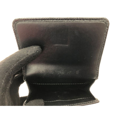 Bvlgari Women's Trifold Wallet Compact Wallet Leather Black