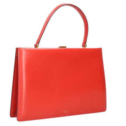 Celine Clasp Medium Leather Handbag Women