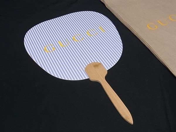 Gucci Striped Japanese Fan Men's And Women's Light Blue Fd2847