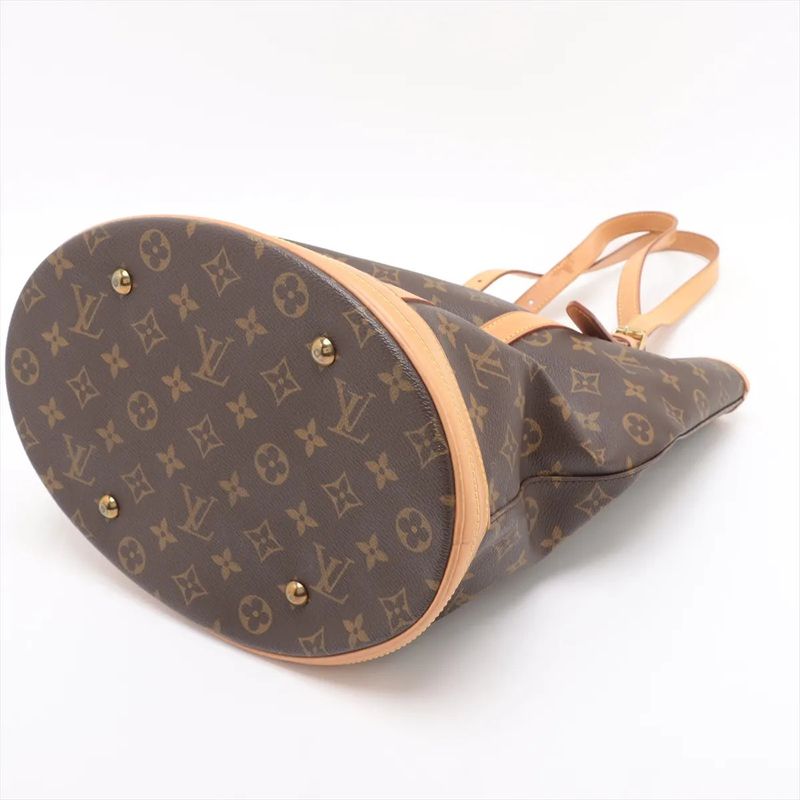 Louis Vuitton Monogram Bucket GM M42236 Leather Tote Bag Shoulder Hand A4 Brown