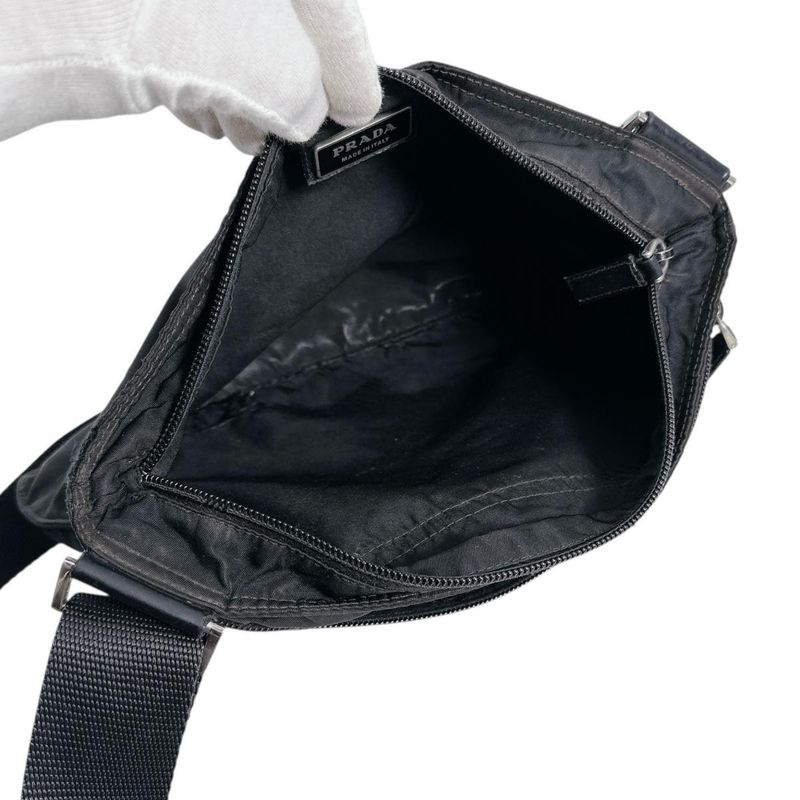 Prada Body Bag Triangle Logo Shoulder Bag Prada Black