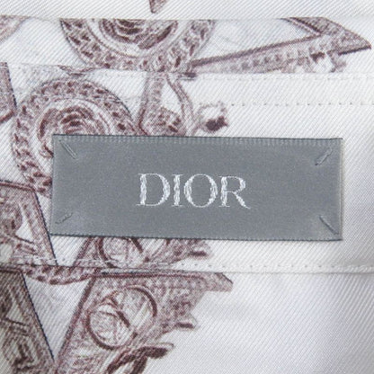 DIOR Homme 243c556a5649 100% Silk CD Etoile Total Short Sleeve Shirt White 39