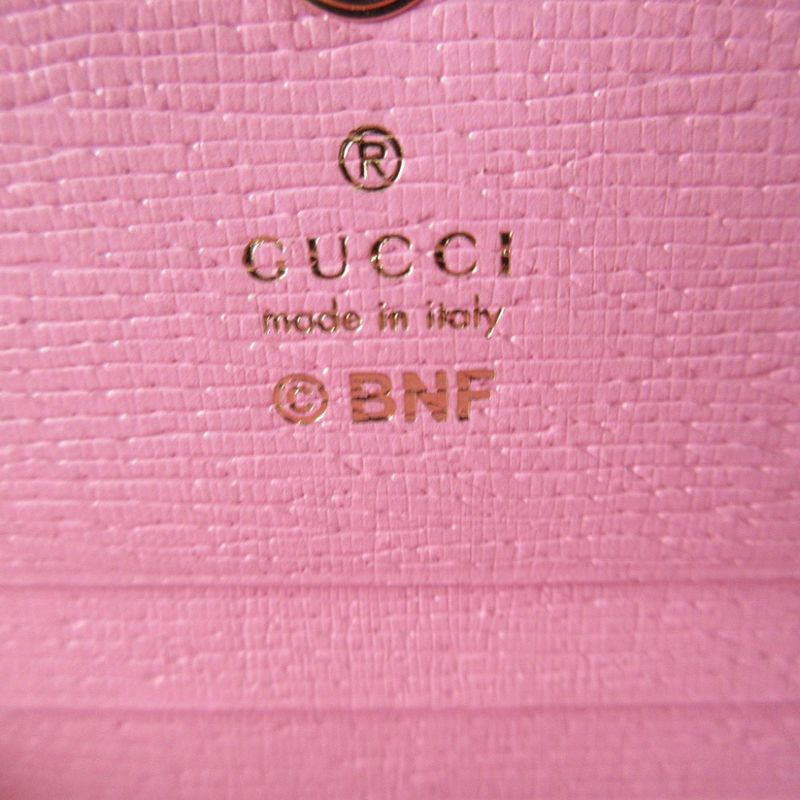 Gucci Bananya 701009 Leather Pink Bifold Wallet 0416 Gucci