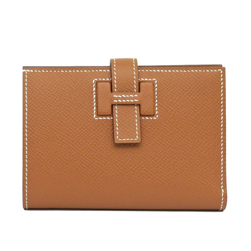 Hermes New-h Passant Compact Veau Epsom Gold Silver Hardware Bifold