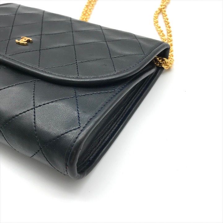 Chanel CC Logo Mini Quilted Chain Shoulder Bag Pouch Black