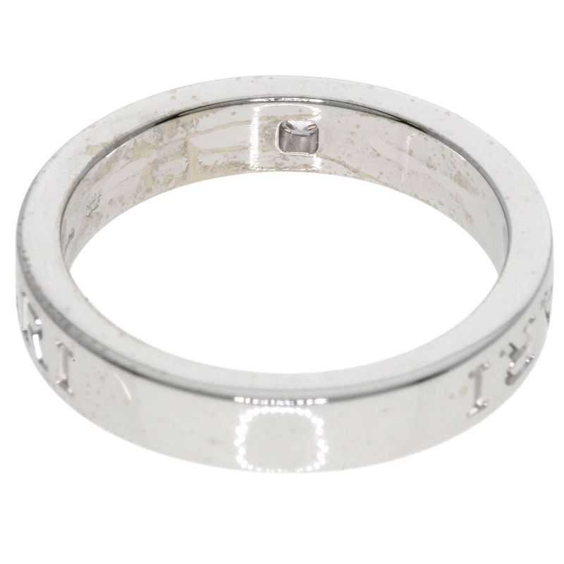 Bvlgari Bulgari Double Logo Diamond Ring And Ring 18K White Gold Ladies