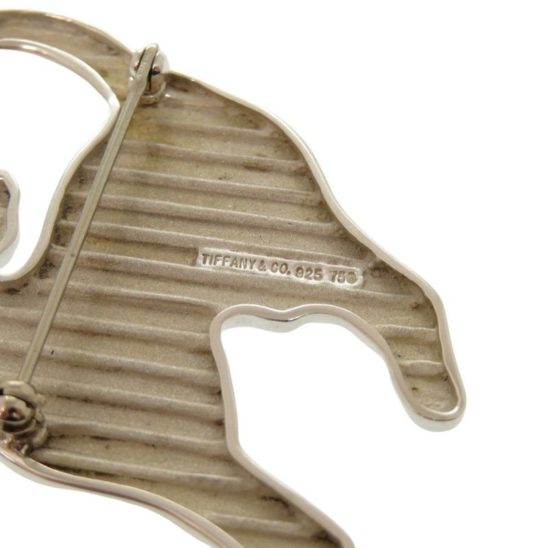 Tiffany & Co Cat Motif Silver 925 Yellow Gold 750 Stones Silver Brooch 1885