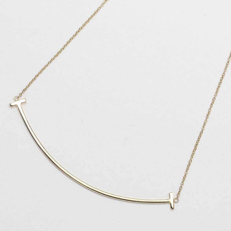 Tiffany & Co T-smile Large 18K Yellow Gold Ladies 3.7g Necklace