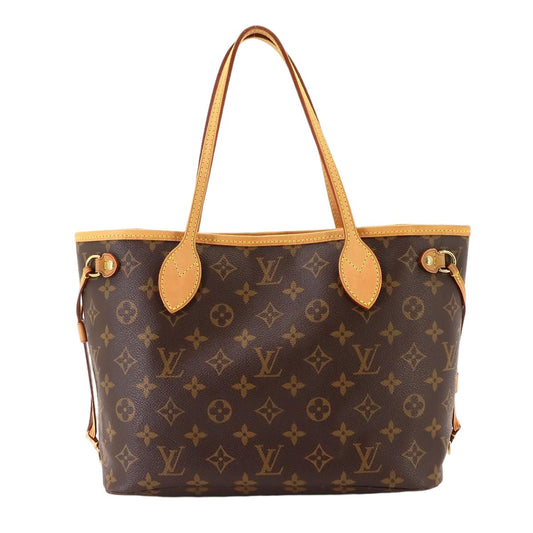 Louis Vuitton Monogram Neverfull PM Tote Bag Brown Fuchsia