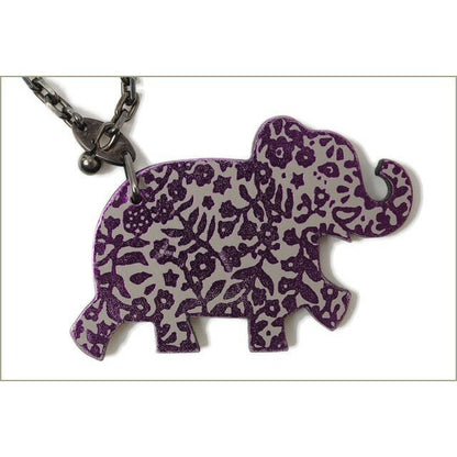Hermes Bag Charm Strap Key Holder Elephant Leather Metallic Pink — view 2