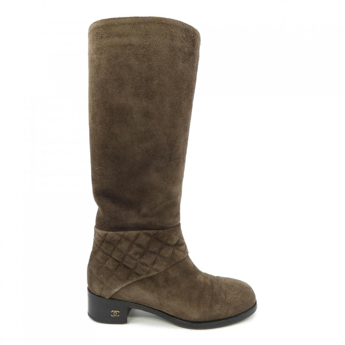 Chanel Long Boots Suede Brown