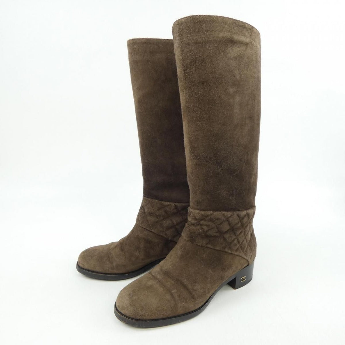 Chanel Long Boots Suede Brown — view 3