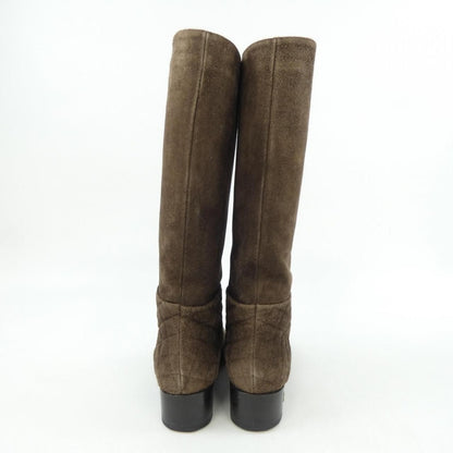 Chanel Long Boots Suede Brown — view 5