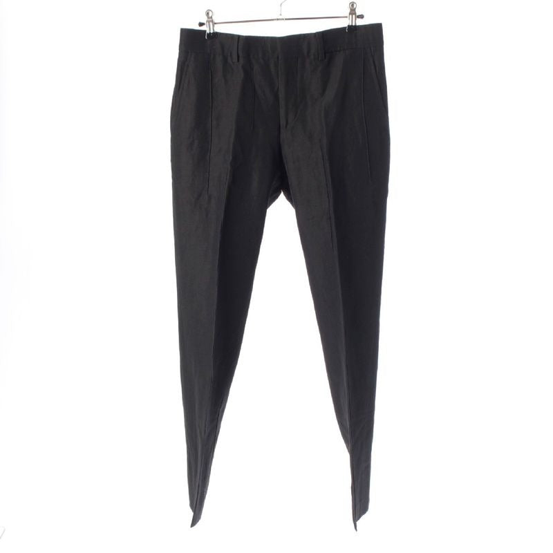 Hermes Wool Linen Pants Bottoms Slacks Black 38