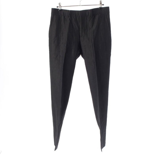 Hermes Wool Linen Pants Bottoms Slacks Black 38