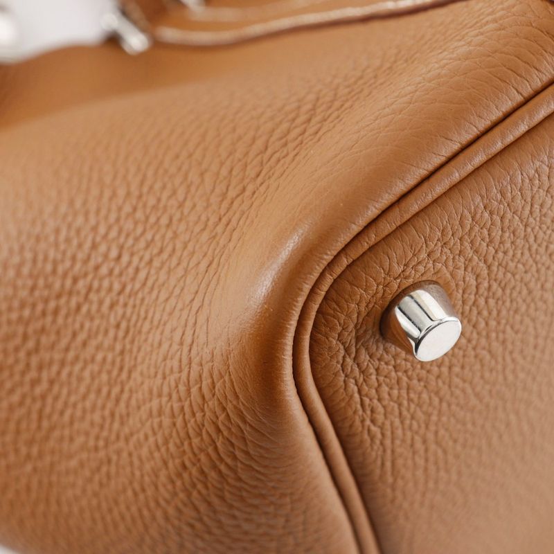 Hermes Picotin Lock 18 PM Taurillon Clemence Gold Brown/silver Hardware Z