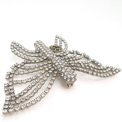 Gucci Brooch Interlocking G Butterfly Rhinestone Metal Gucci