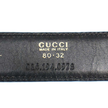 Gucci Horse Buckle Leather Belt Black 80 32