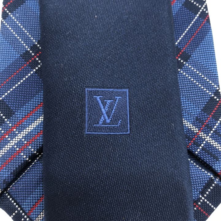 Louis Vuitton Cravat Gradient Tartan Men's Blue FREE