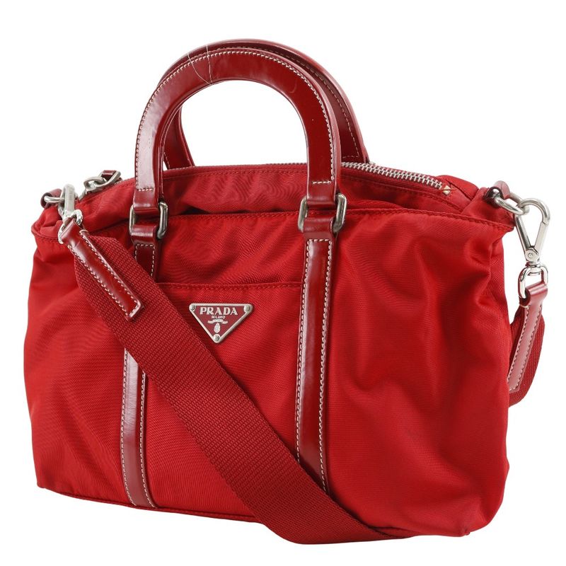 Prada 2WAY Shoulder Nylon Red Ladies Handbag