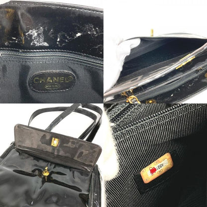 Chanel Shoulder Bag CC Coco Logo A08036 Enamel Black