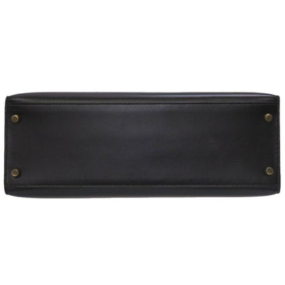 Hermes Kelly 32 Outer Stitch Box Calf Black Gold Hardware 00V Engraved Handbag