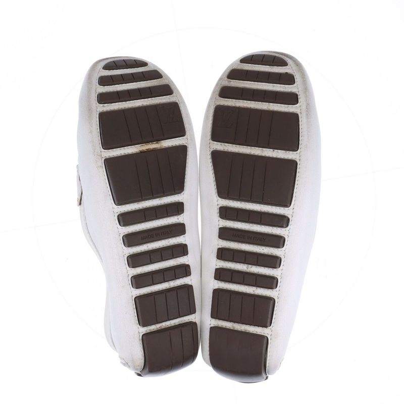 Louis Vuitton 02 Monte Carlo Leather Driving Shoes Women's 34 Td0052 White Made