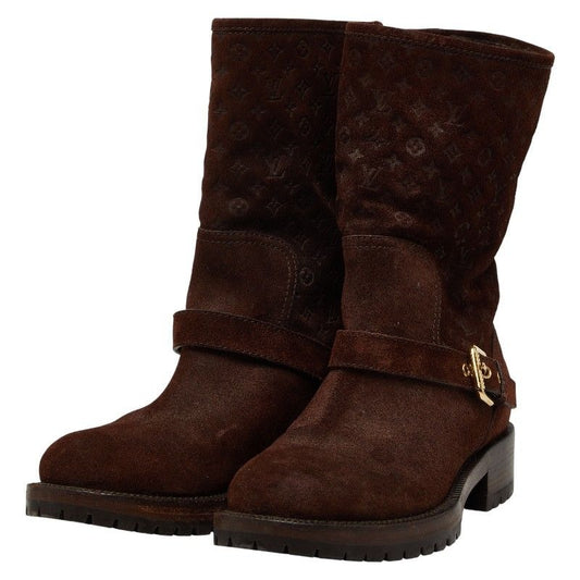 Louis Vuitton Monogram 36 Brown Suede Heel