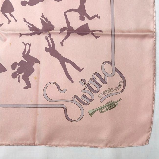 Hermes Scarf Carr 90 Ec21137 Pink Gray