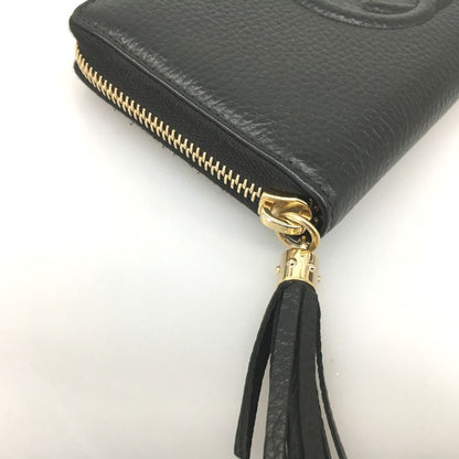 Gucci Leather Round Zipper Long Wallet Soho Soho Outlet 598187 Black