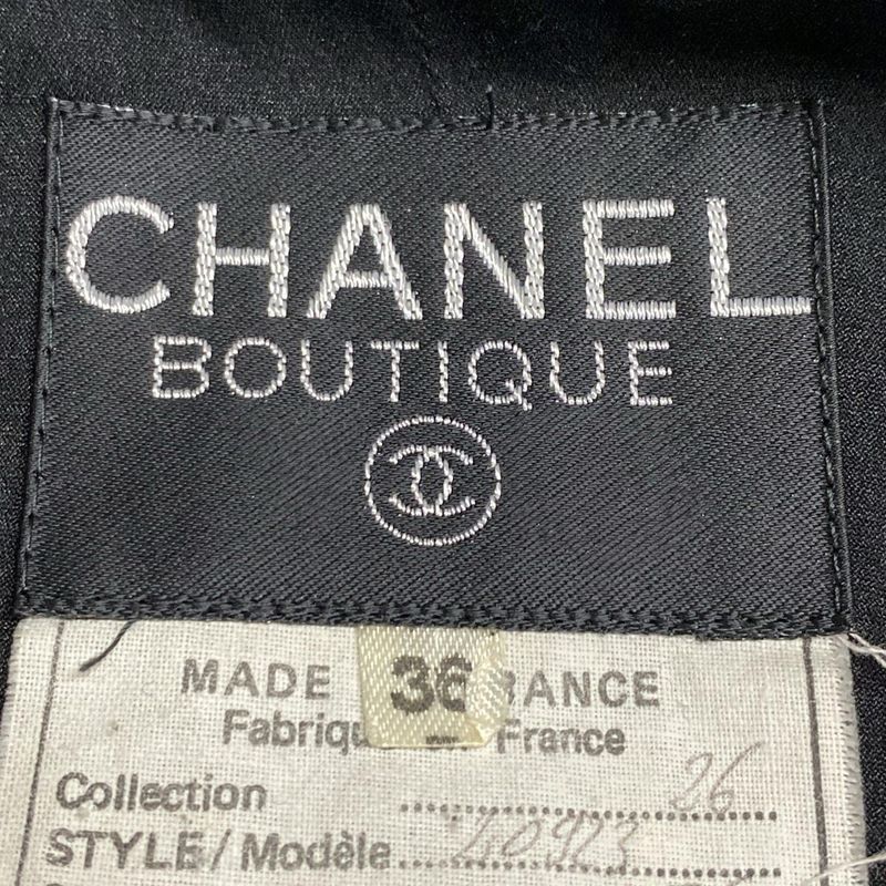 Chanel Jacket Size 36 S Ladies - 20923 Black Long Sleeves Tweed 4 Pockets Coco