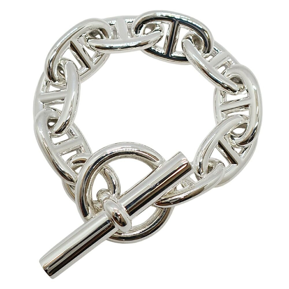 Hermes Chaine D'ancre TGM Bracelet 9 Links Silver Chain