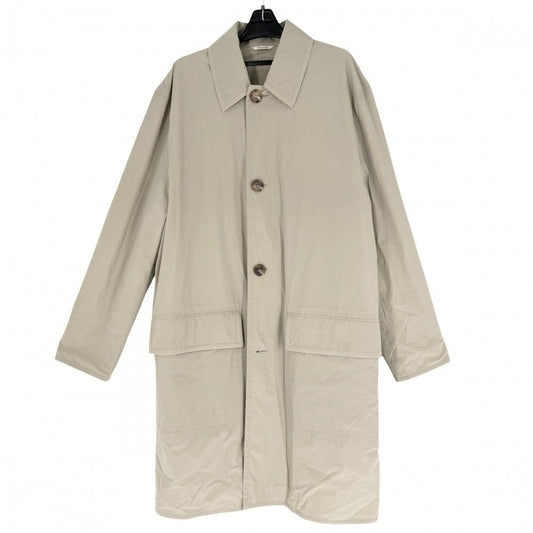 Hermes Long Coat 50 Beige Nylon Polyurethane Spring Autumn
