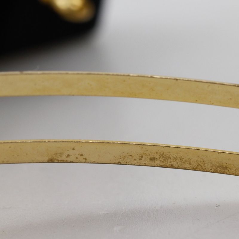 Celine Old Celine Star Vintage Cotton And Gold Plated Black Ladies Barrette