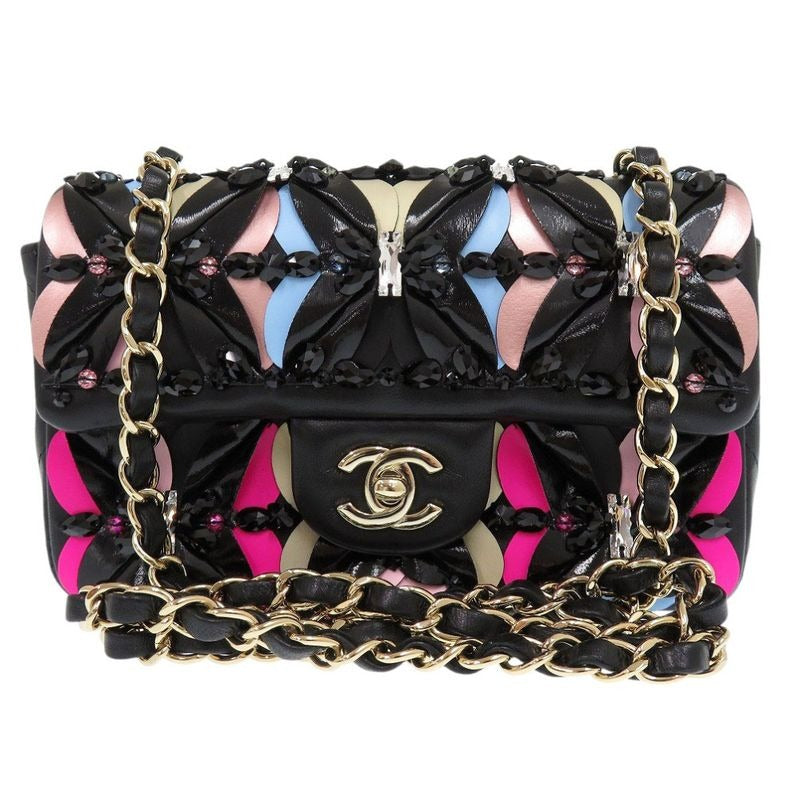 Chanel Single Flap Quilted 20 Lambskin Black Shoulder Bag 1083