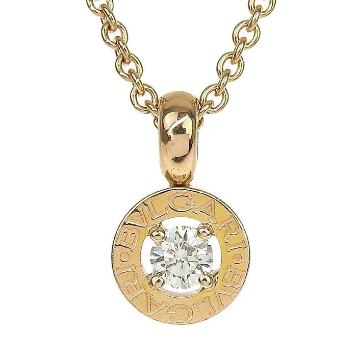 Bvlgari 1P Diamond Necklace 18K Pink Gold 750 Pink Gold With Diamonds 38.5cm