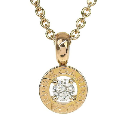 Bvlgari 1P Diamond Necklace 18K Pink Gold 750 Pink Gold With Diamonds 38.5cm