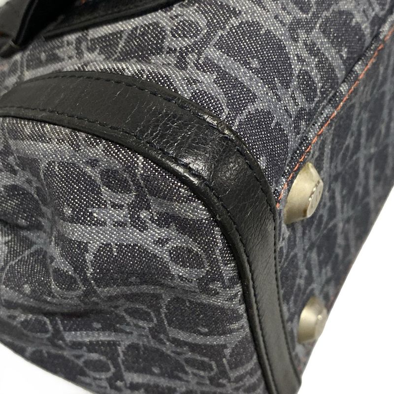 Dior/christian Dior Tote Bag Flight/trotter Navy And Blue-gray And Orange