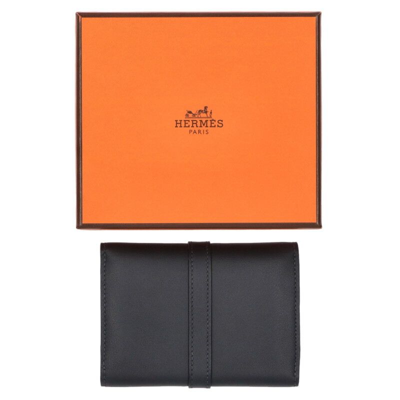 Hermes Glenan Compact W Engraved Ghardware Coin Case Men's