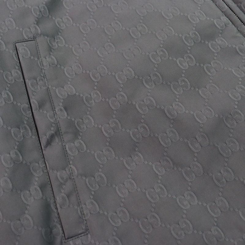 Gucci 24AW 795697 GG Nylon Logo Embroidery Reversible Hooded Padded Jacket