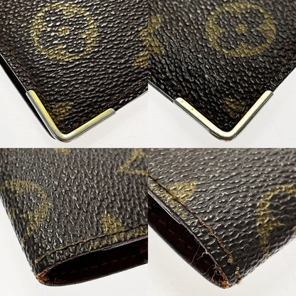 Louis Vuitton Monogram Porto Chequier Double M62223 Brown Long Wallet Unisex
