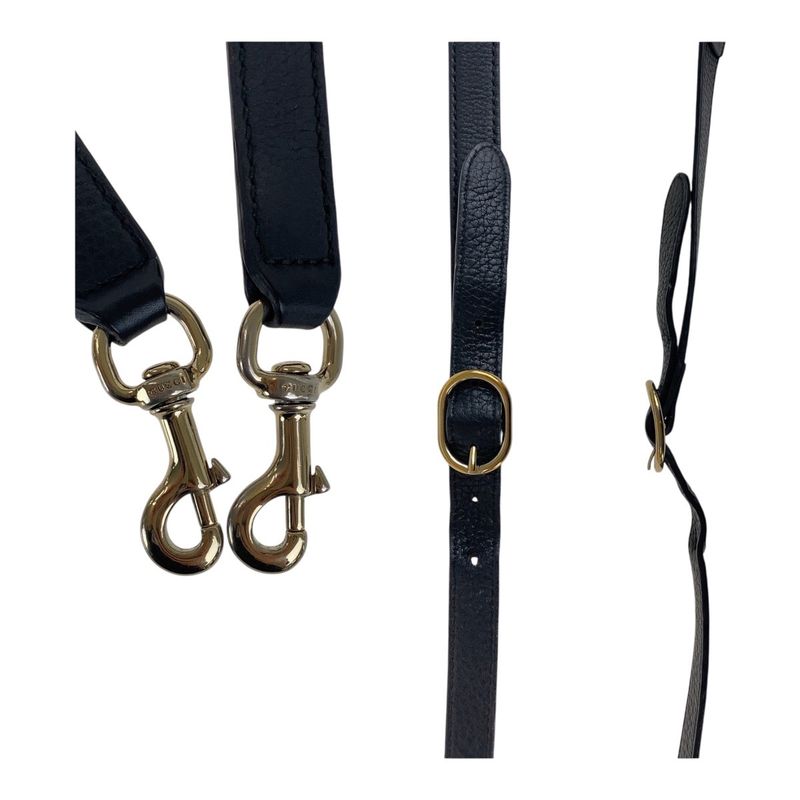 Gucci Bamboo Black Gold Hardware Leather 323664 Tote Bag Shoulder Bag 2WAY