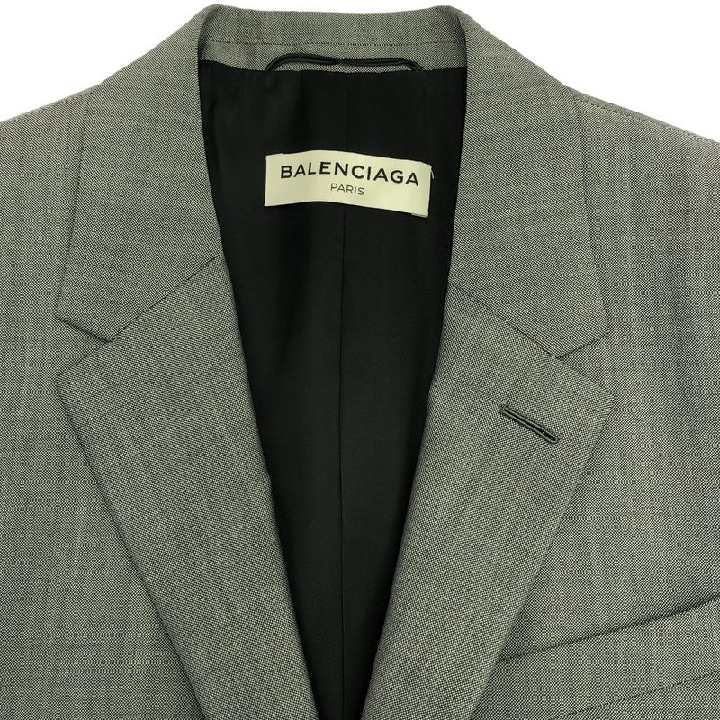Balenciaga Wool Mohair Set-Up Suit 390206 Gray 44