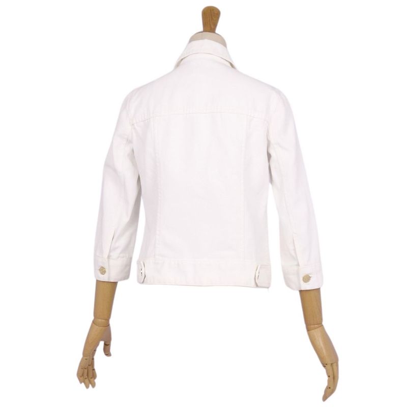 Celine Jacket Denim Jacket Seventh Sleeve White Deni