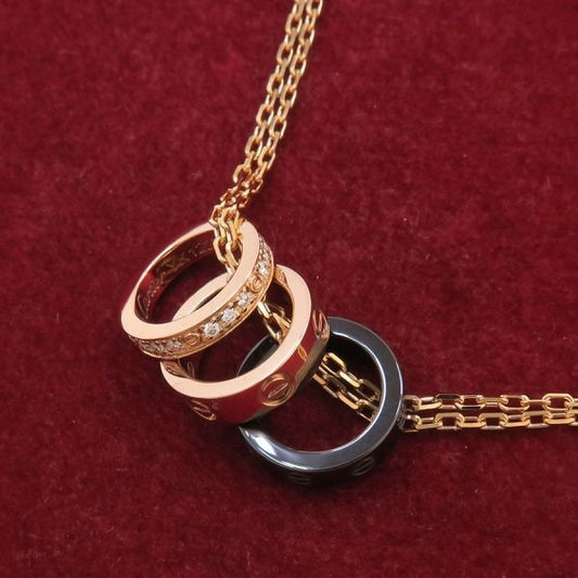 Cartier Love Three Hoop Diamond Necklace