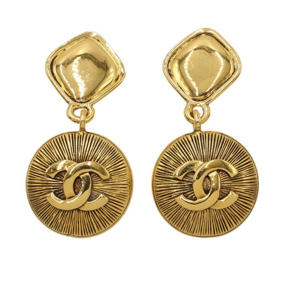 Chanel Coco Mark Rhombus Round Swing Earrings — view 2