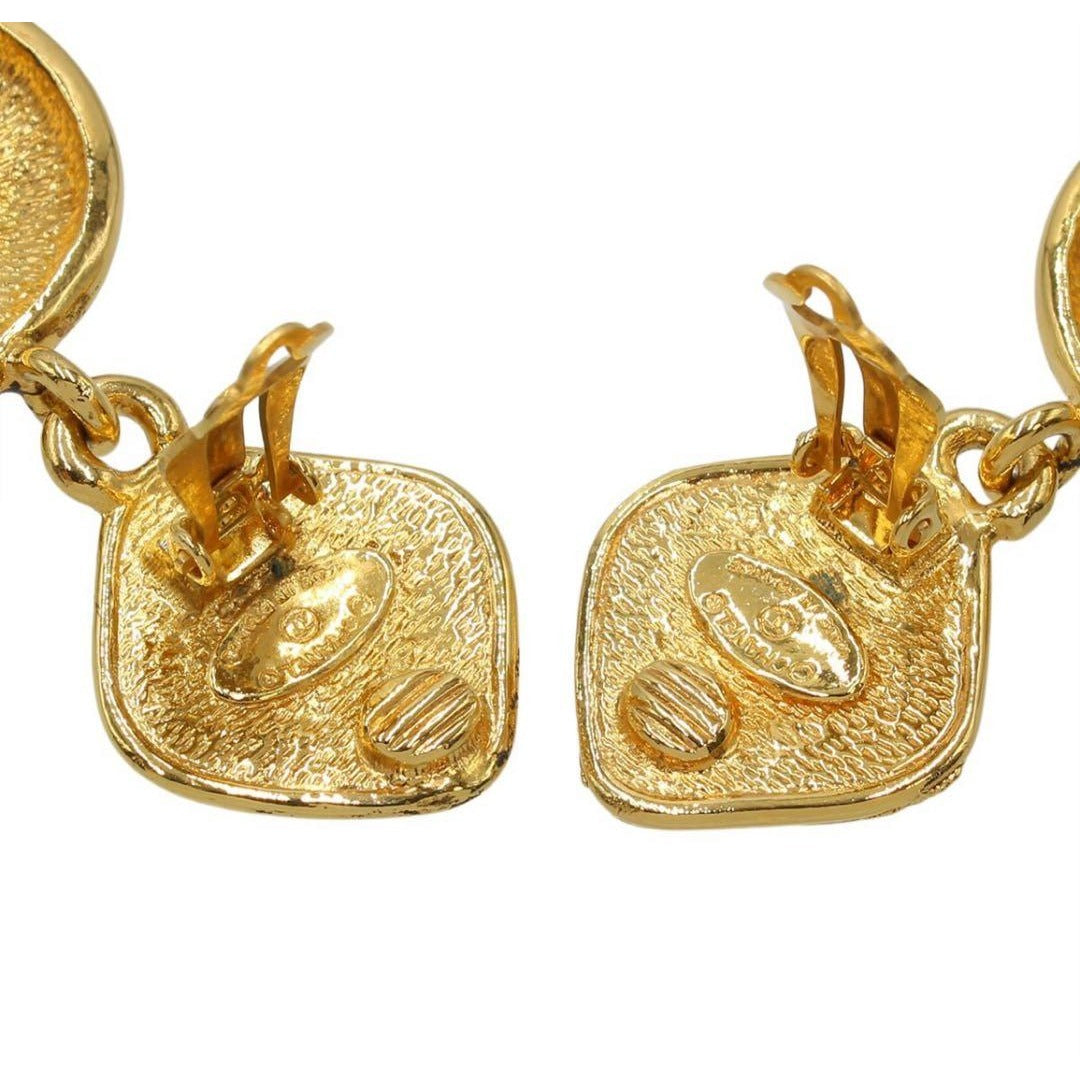 Chanel Coco Mark Rhombus Round Swing Earrings — view 5