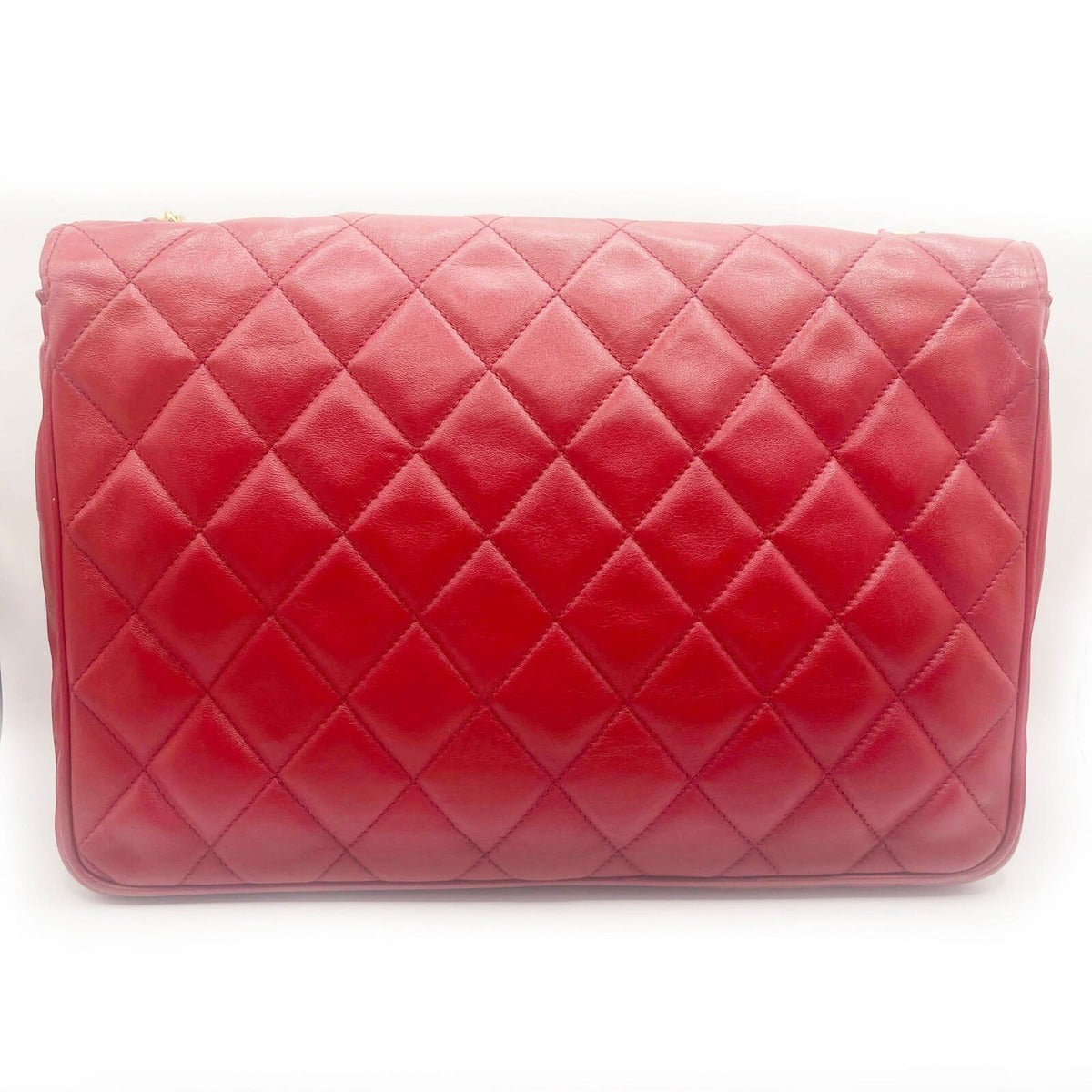 Chanel CC 24K Vintage Jumbo Envelope Flap Bag Lambskin Timeless Red — view 4